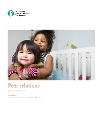Peer Relations Updated: December 2014