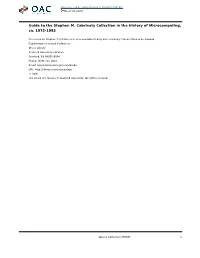 Stephen M. Cabrinety Collection in the History of Microcomputing, Ca