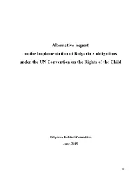 Alternative Report on the Implementation of Bulgaria's