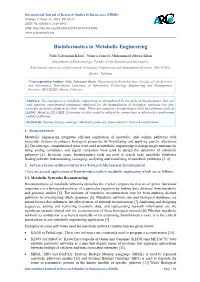 Bioinformatics in Metabolic Engineering