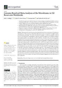 Genome-Resolved Meta-Analysis of the Microbiome in Oil Reservoirs Worldwide