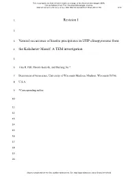 Revision 1 Natural Occurrence of Keatite Precipitates in UHP