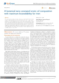 A Botanical Nano Ozonated Erotic Oil Composition with Maximum Bioavailability for Men