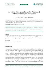 A Revision of the Genus Osmoxylon (Araliaceae) in Palau, Including Two New Species