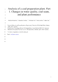 Analysis of a Coal Preparation Plant. Part 1. Changes in Water Quality