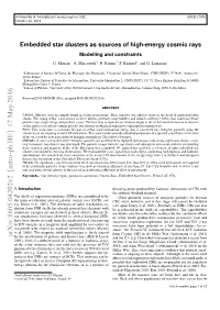 Embedded Star Clusters As Sources of High-Energy Cosmic Rays: Modelling and Constraints
