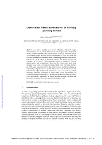 Linux Online Virtual Environments in Teaching Operating Systems