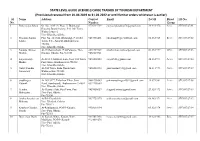 STATE LEVEL GUIDE LICENSE (I.CARD) TRAINED by TOURISM DEPARTMENT (Provisional Renewal from 01.04.2019 to 31.03.2022 Or Until Further Orders Whichever Is Earlier) Sl