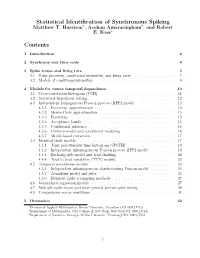 Statistical Identification of Synchronous Spiking