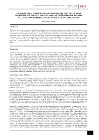 The Conceptual Framework of Determinant Factors of Food