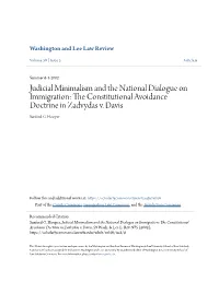 The Constitutional Avoidance Doctrine in Zadvydas V. Davis, 59 Wash