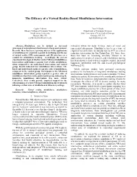 The Efficacy of a Virtual Reality-Based Mindfulness Intervention