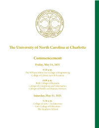 The University of North Carolina at Charlotte Commencement
