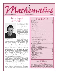 Another Math Department Newsletter