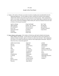 Guide to the Final Exam