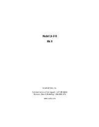 LA-610 Mk II Manual-FINAL