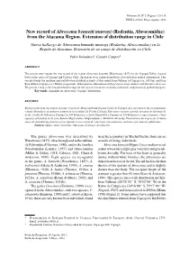 New Record of Abrocoma Bennetti Murrayi (Rodentia, Abrocomidae) from the Atacama Region