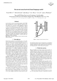 Recurrent Neural Network Based Language Model