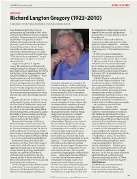 Richard Langton Gregory (1923–2010) Cognitive Scientist Who Excelled at Communicating Science
