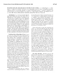 ROADMAP for the EXPLORATION of DWARF PLANET CERES. J. C. Castillo-Rogez1, C