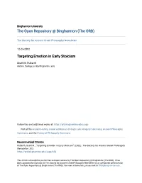 Targeting Emotion in Early Stoicism