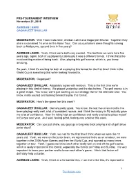 Tee-Scripts.Com PRE-TOURNAMENT INTERVIEW November 21