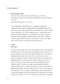 1 Executive Summary 1. Brief Description of Item Girolamo