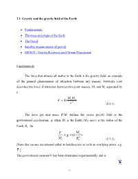 2.1 Gravity and the Gravity Field of the Earth