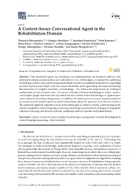A Context-Aware Conversational Agent in the Rehabilitation Domain