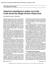 American Intelligence Wakes up to the Truth About the Anglo-Soviet Connection