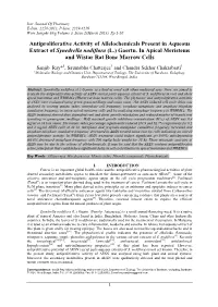 Antiproliferative Activity of Allelochemicals Present in Aqueous Extract of Synedrella Nodiflora (L.) Gaertn