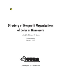 Directory of Nonprofit Organizations of Color in Minnesota