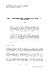 Early Danish Grb Experiments – and Some for the Future?
