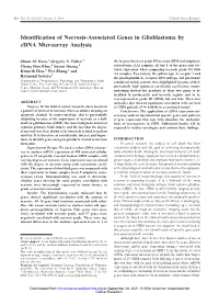 Identification of Necrosis-Associated Genes in Glioblastoma by Cdna Microarray Analysis