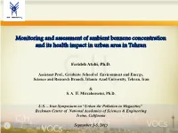 Monitoring and Assessment of Ambient Benzene Concentration and Its Health Impact in Urban Area in Tehran