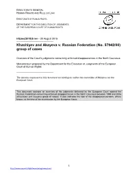 1222 RUS Khashiyev H/Exec Disappearance Cases