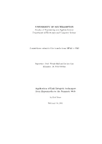 Application of Link Integrity Techniques from Hypermedia to the Semantic Web