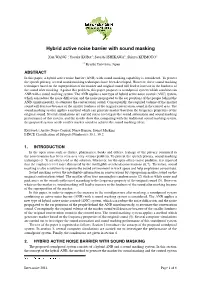 Hybrid Active Noise Barrier with Sound Masking