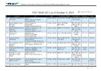 ITSF TOUR 2017 As of June 27, 2021