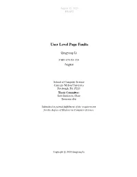 User Level Page Faults