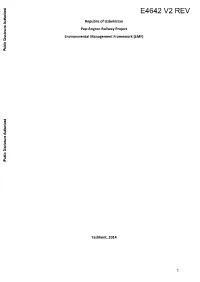Uzbekistan Pap-Angren Railway Project Environmental Management Framework (EMF)