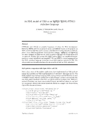 An XML Model of CSS3 As an XƎL ATEX-TEXML-HTML5 Stylesheet