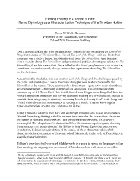 Finding Footing in a Forest of Fins: Name Etymology As a Characterization Technique of the Finwëan Noldor
