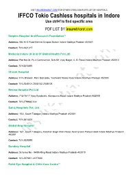 IFFCO Tokio Cashless Hospitals in Indore Use Ctrl+F to Find Specific Area PDF LIST by Insurebharat.Com