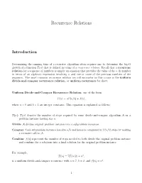 Recurrence Relations