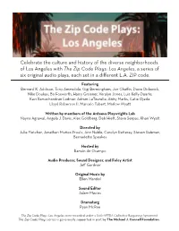 The Zip Code Plays: Los Angeles, a Series of Six Original Audio Plays, Each Set in a Different L.A
