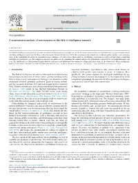 A Scientometric Analysis of Controversies in the Field of Intelligence Research T