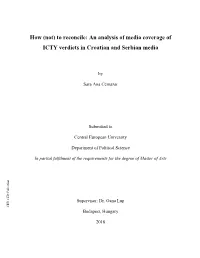 An Analysis of Media Coverage of ICTY Verdicts in Croatian and Serbian Media
