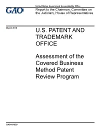 Assessment of the Covered Business Method Patent Review Program