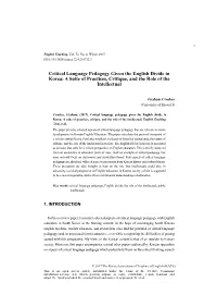 Critical Language Pedagogy Given the English Divide in Korea: a Suite of Practices, Critique, and the Role of the Intellectual